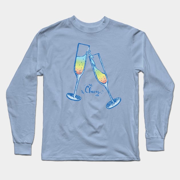 Champagne cheers new-year party Long Sleeve T-Shirt by Cottonbutton